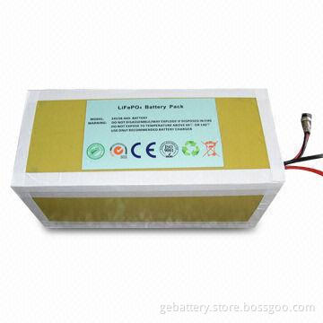 24V/38.4Ah LiFePO4 Battery Pack, Wrapped with Epoxy Board, Measures 135 x 145 x 300mm